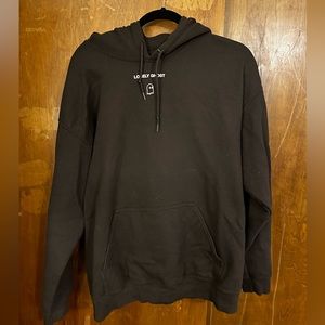 Brown and light pink Lonely Ghost “TMWYGH” hoodie